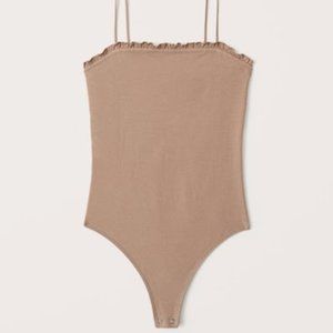 Abercrombie Ruffle Trim Bodysuit - Light Brown